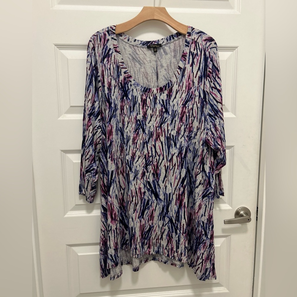 Cupio Multicolor Abstract Print Tunic Top